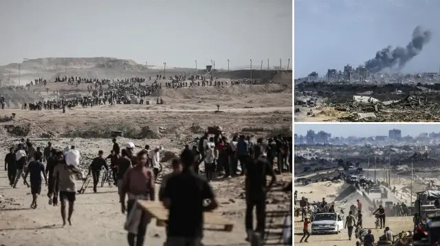 israilin saldirilarindan kacan filistinlilerin kuzeyden guneye gocu devam ediyor Fy7Yl3H8